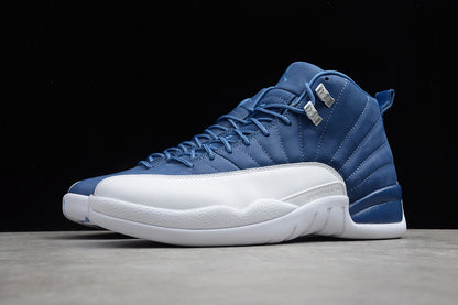 Air Jordan Retro 12 Indigo Stone Blue/White-Obsidian