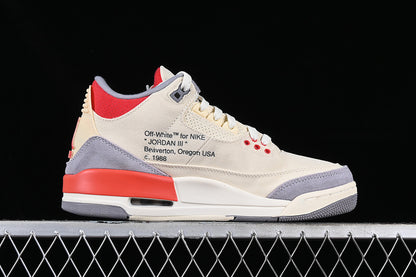 Air Jordan Retro 3 X Off White Co Branding Grey/Orange-Yellow