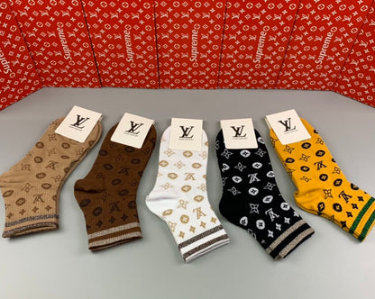 Louis Vuitton Mid Socks 5 Pack