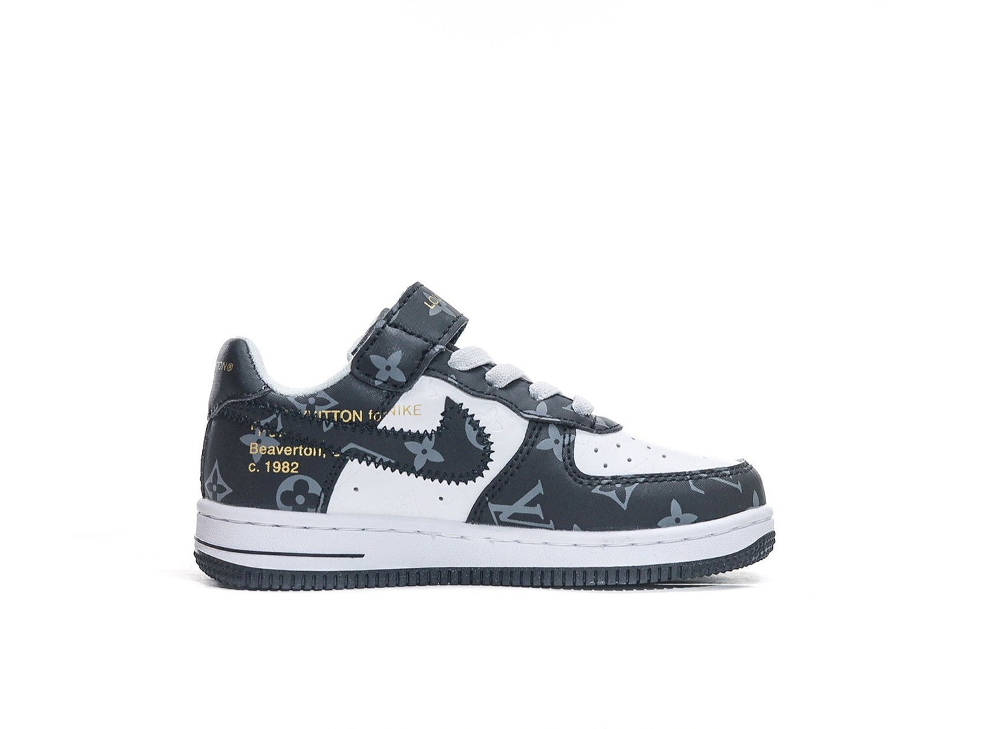 Kids Nike Air Force One X Louis Vuitton White Black