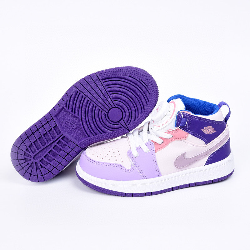 Kids Air Jordan 1 High  'White Light Purple Blue'