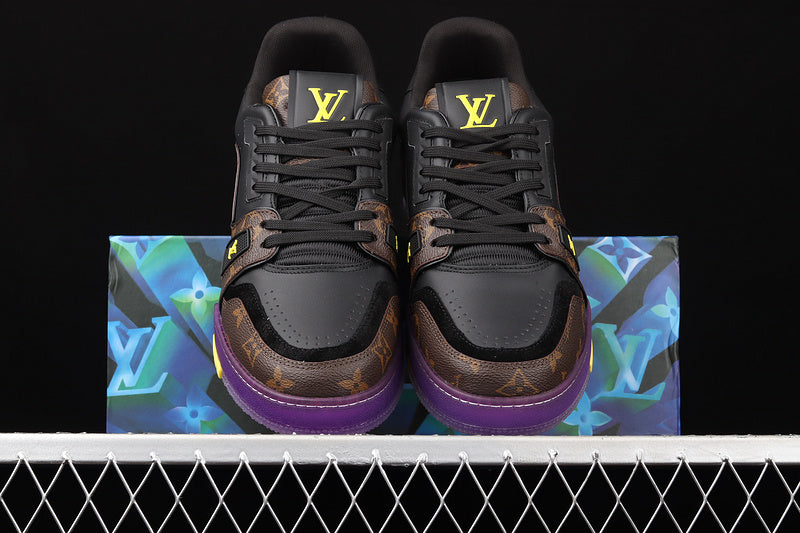 Louis Vuitton Trainer Low #54 Signature Black  Purple Brown