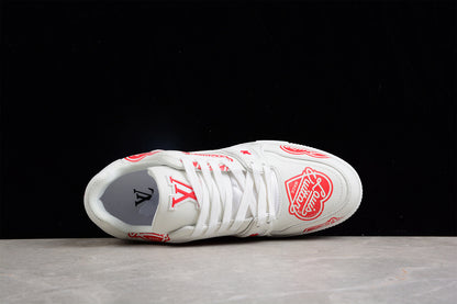 Louis Vuitton Trainer Made Love LV White Red