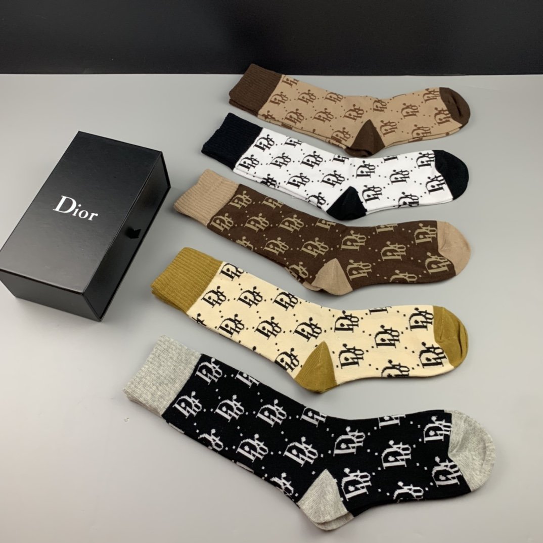 Christian Dior High Socks 5 Pack