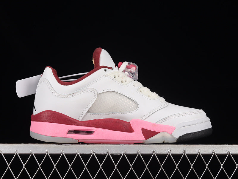 Air Jordan Retro 5 Low GS Crafted For Her White/Coral Chalk-Desert Berry