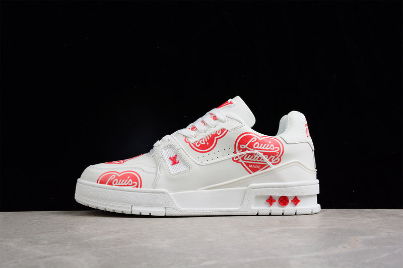 Louis Vuitton Trainer Made Love LV White Red