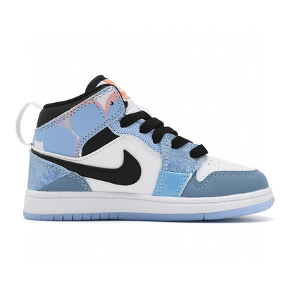 Kids Air Jordan 1 High  'White Triple Baby Blue'