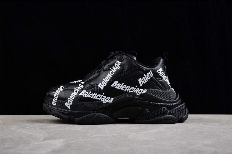 Balenciaga Triple S Black 'Logotype  White'