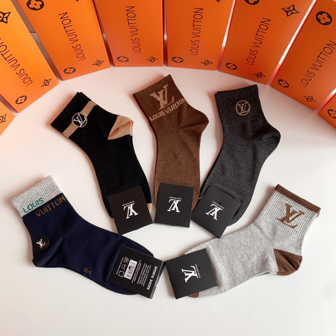 Louis Vuitton Low Socks 5 Pack