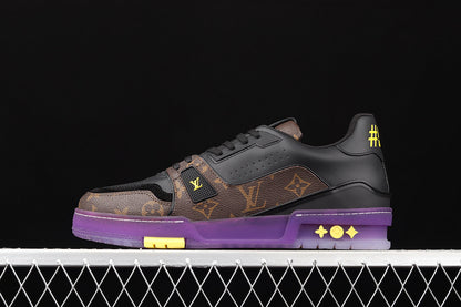 Louis Vuitton Trainer Low #54 Signature Black  Purple Brown