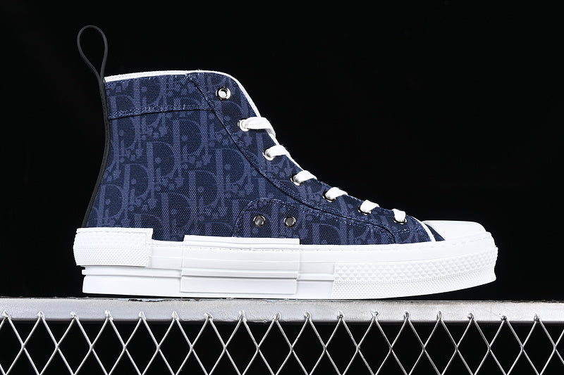 Dior B23 High Top Bee Embroidery Blue