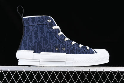 Dior B23 High Top Bee Embroidery Blue