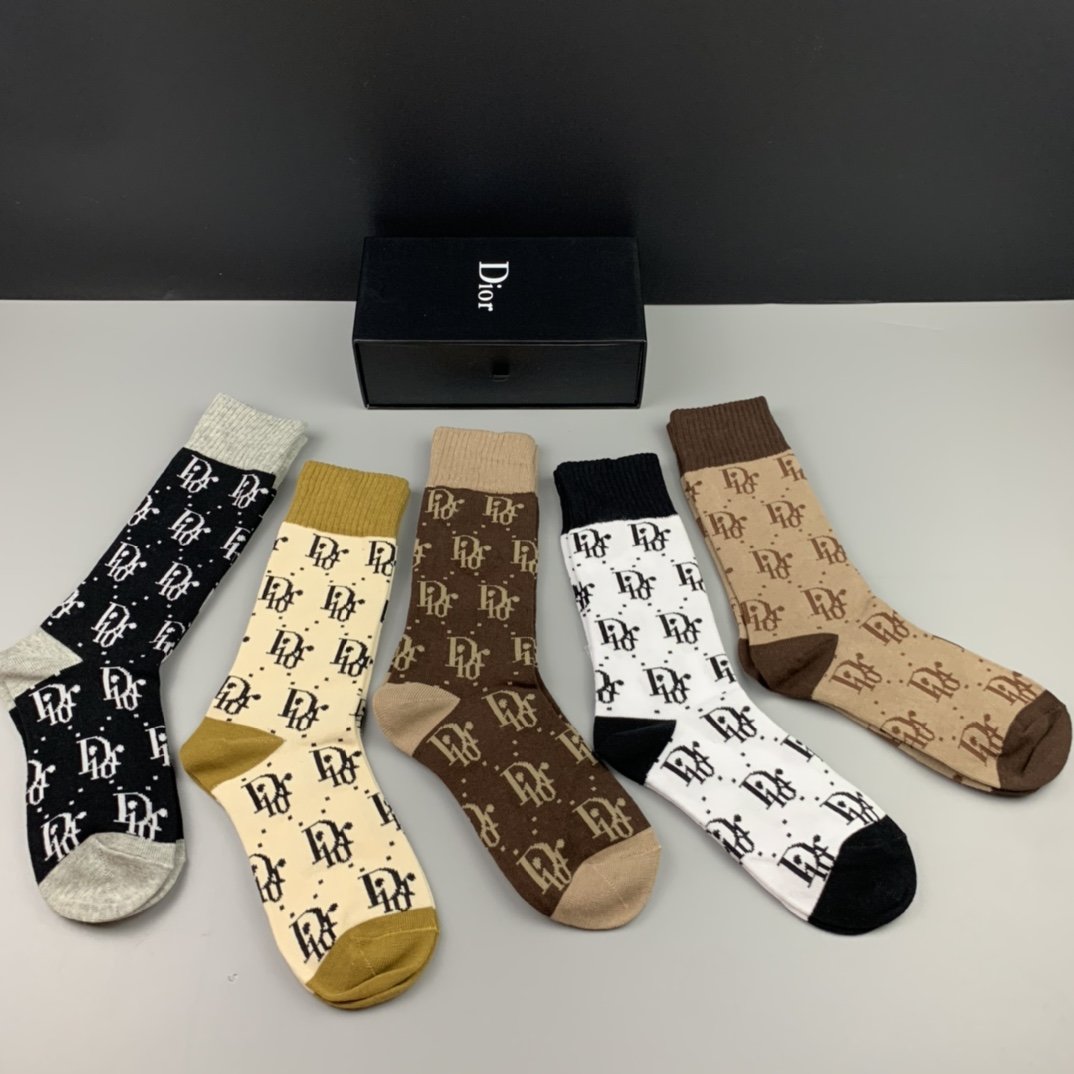 Christian Dior High Socks 5 Pack