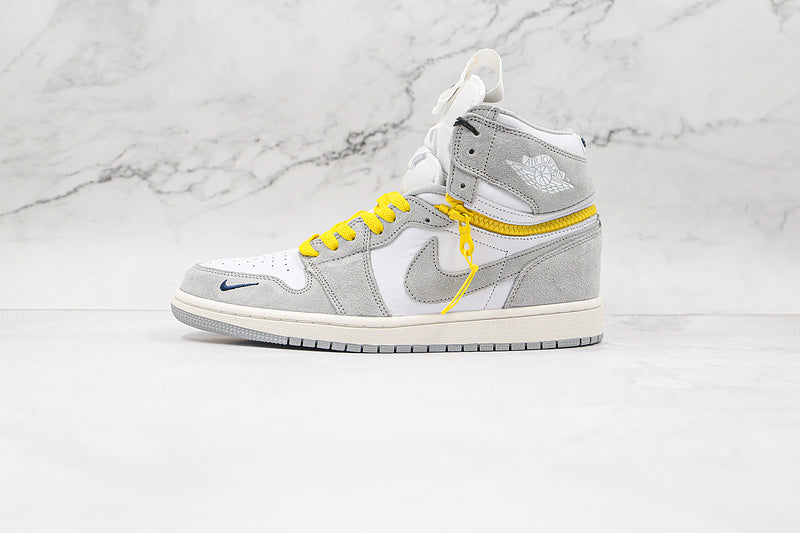 Air Jordan Retro 1 High Switch 2 In 1 White/Light Smoke Grey-Tour Yellow