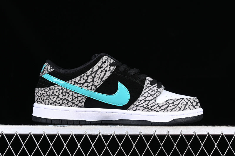 SB Dunk Low Pro Atmos Elephant Grey/Black/White-Clear Jade