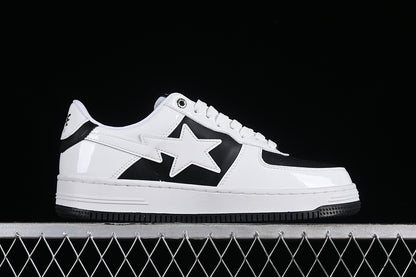 BAPE Bapesta #6 'Patent Leather Pack White-Black'