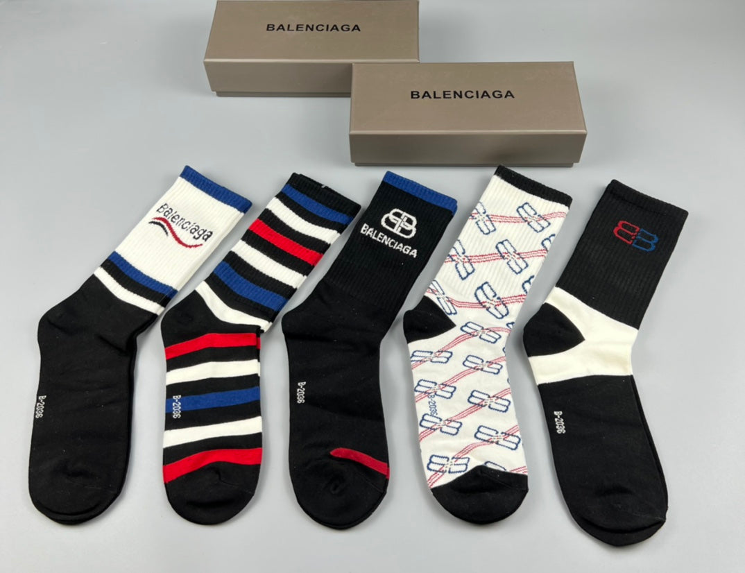 Balenciaga High Socks 5 Pack