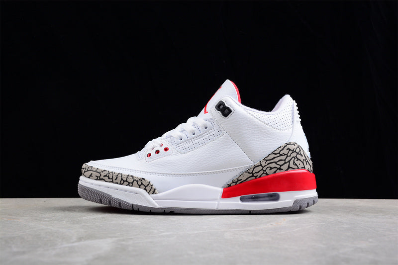 Air Jordan Retro 3 Hall Of Fame White/Cement Grey-Black-Fire Red