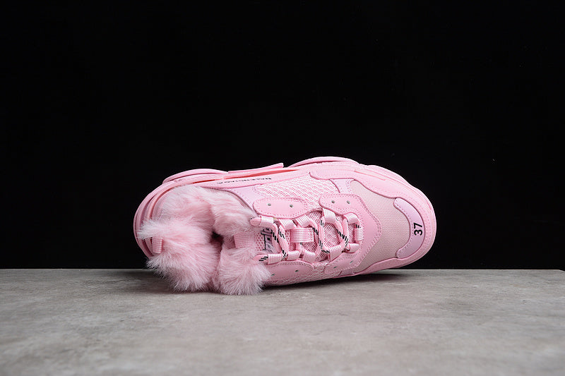 Balenciaga Triple S 'Faux Fur-Pink'