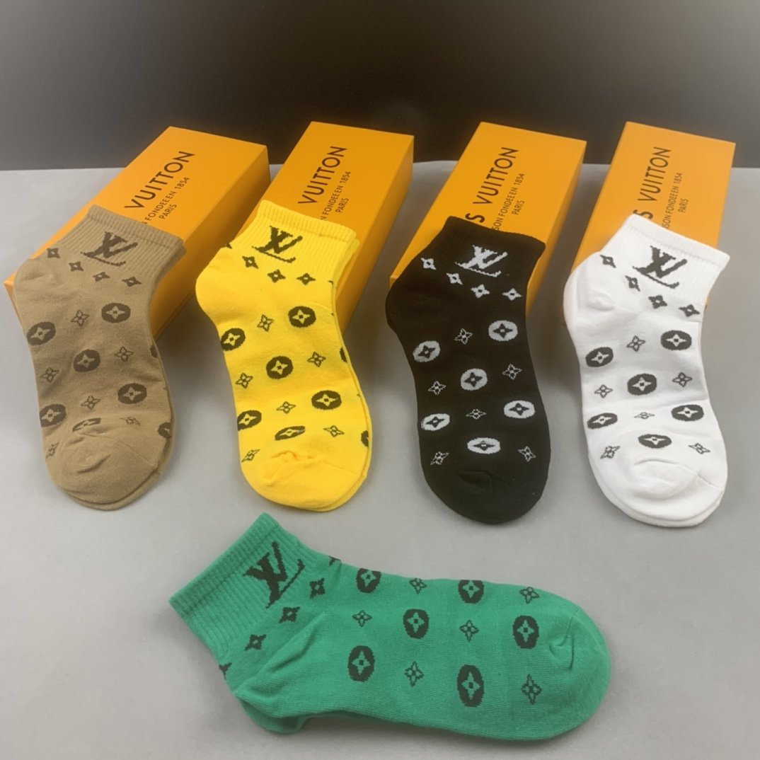 Louis Vuitton Low Socks 5 Pack