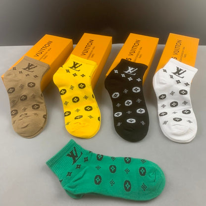 Louis Vuitton Low Socks 5 Pack