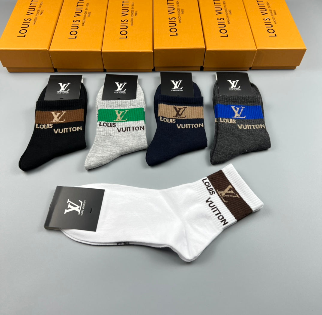 Louis Vuitton Low Socks 5 Pack