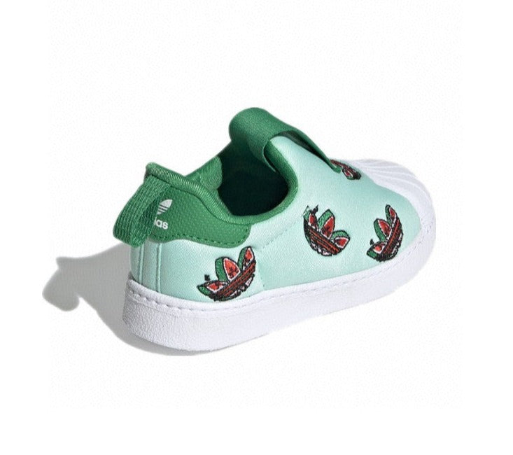 Kids Adidas Superstar Cyan Green White