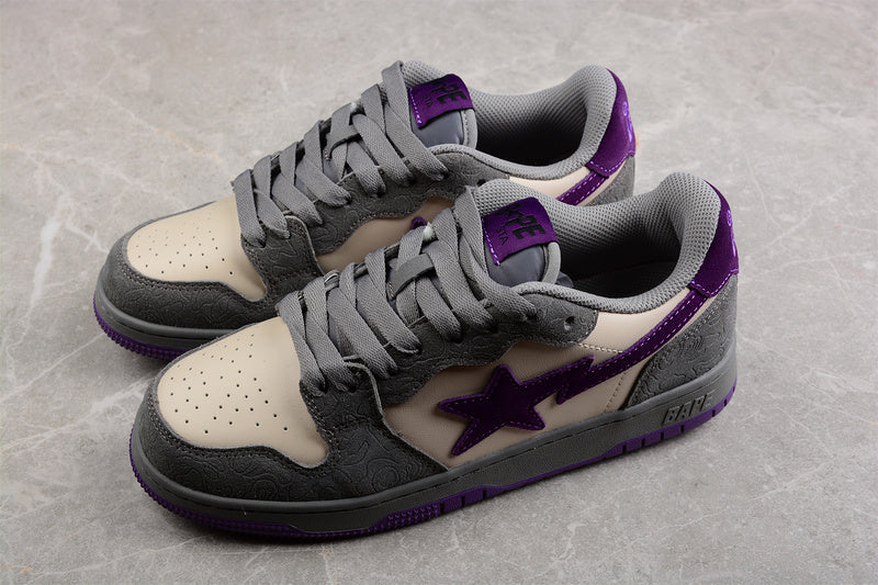 A BATHING APE® Sk8 Court Sta 'Mist Grey Royal Purple'