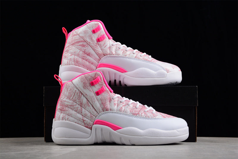 Air Jordan Retro 12 GS White/Artic Punch-Hyper Pink