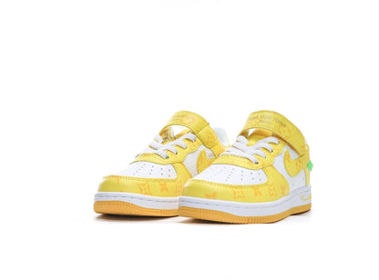 Kids Nike Air Force One X Louis Vuitton White Yellow