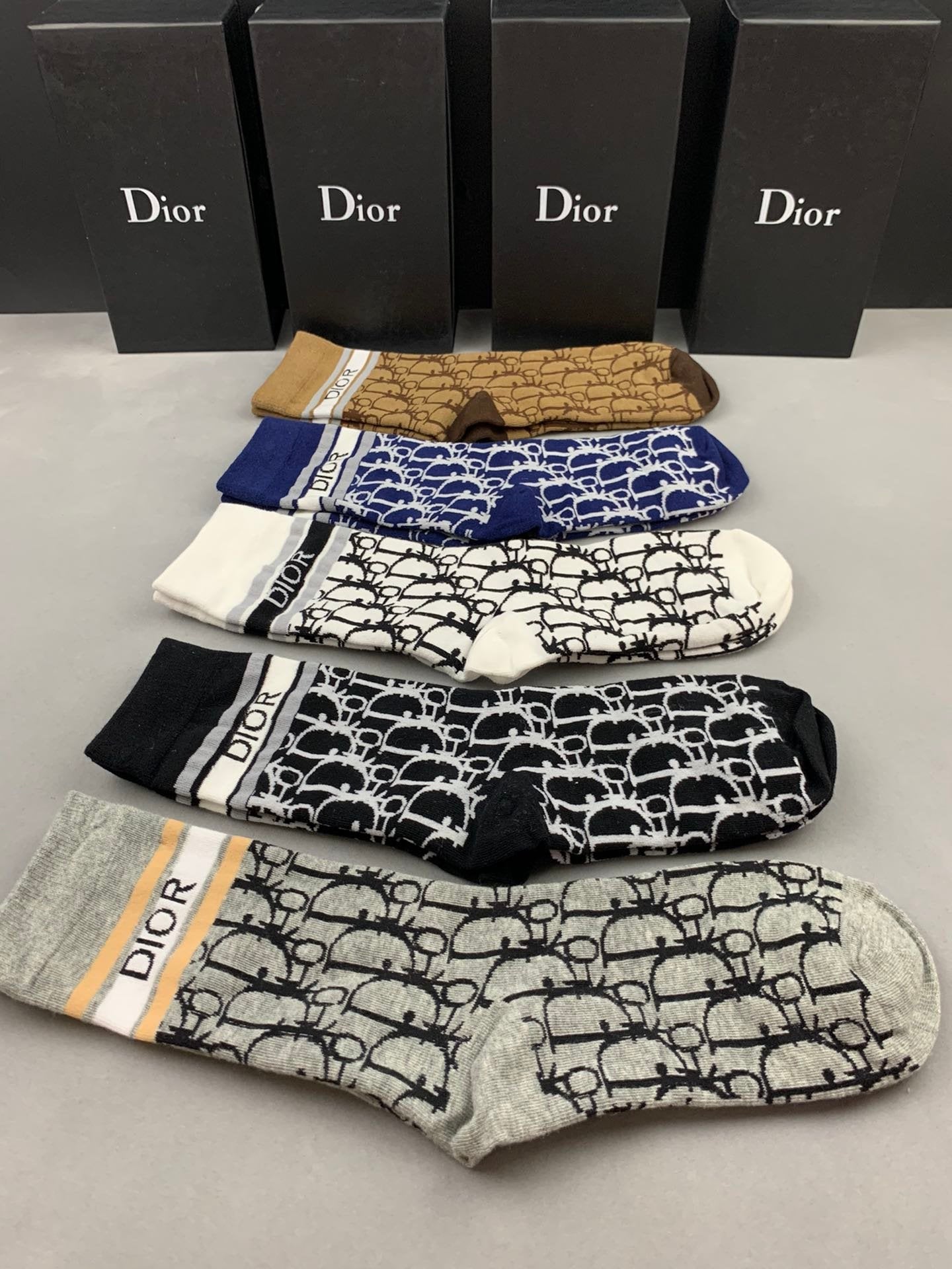 Christian Dior Mid Socks 5 Pack