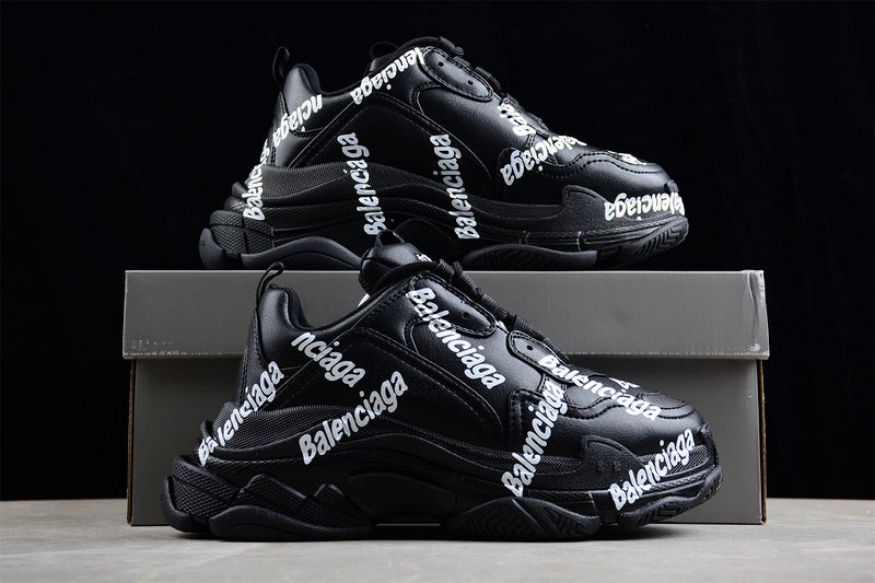 Balenciaga Triple S Black 'Logotype  White'