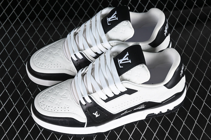 Louis Vuitton Trainer Low #54 Signature White Black