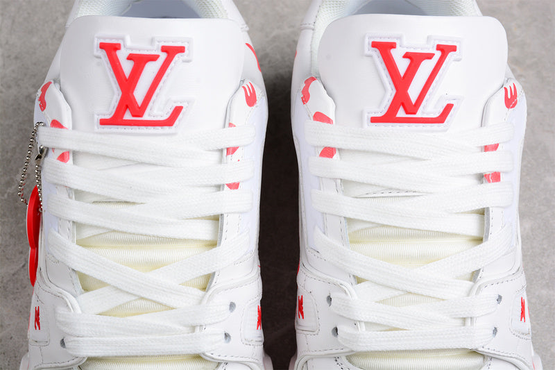 Louis Vuitton Trainer Made LV White Red