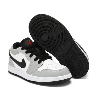 Kids Air Jordan 1 Low 'Grey White Black'