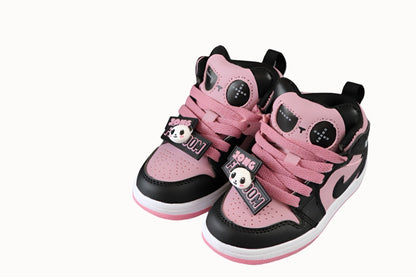 Kids Air Jordan 1 High  'Panda Black Pink'