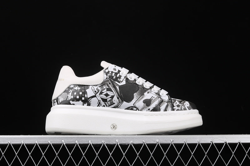 Alexander McQueen Sole White-Graffiti Black White