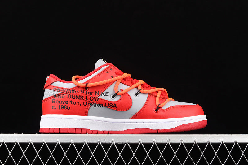 SB Dunk X Off White Plus University Red/Wolf Grey