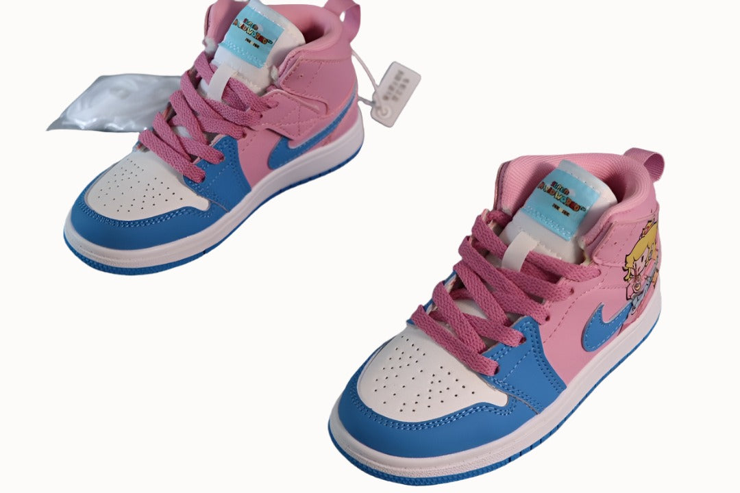 Kids Air Jordan 1 High X Super Mario World 'Princess Peach'