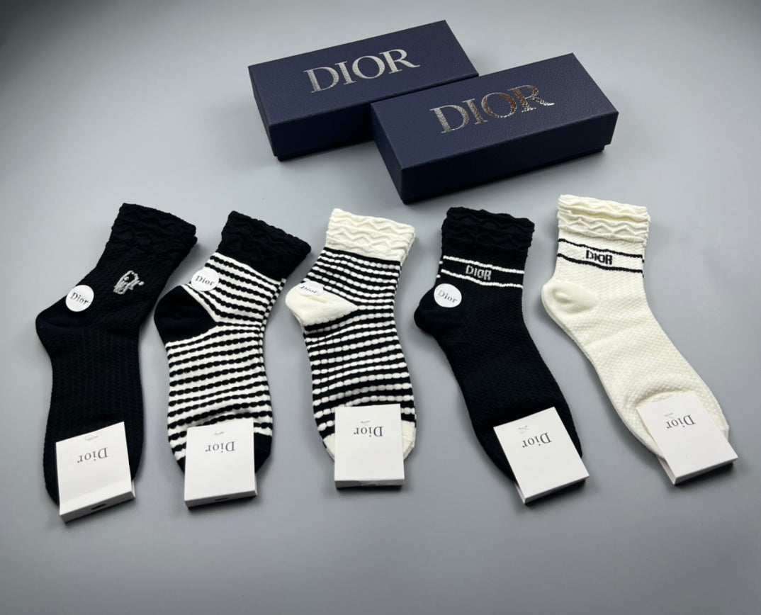 Christian Dior Mid Socks 5 Pack