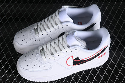 Air Force One Low X Supreme White/Black-Red