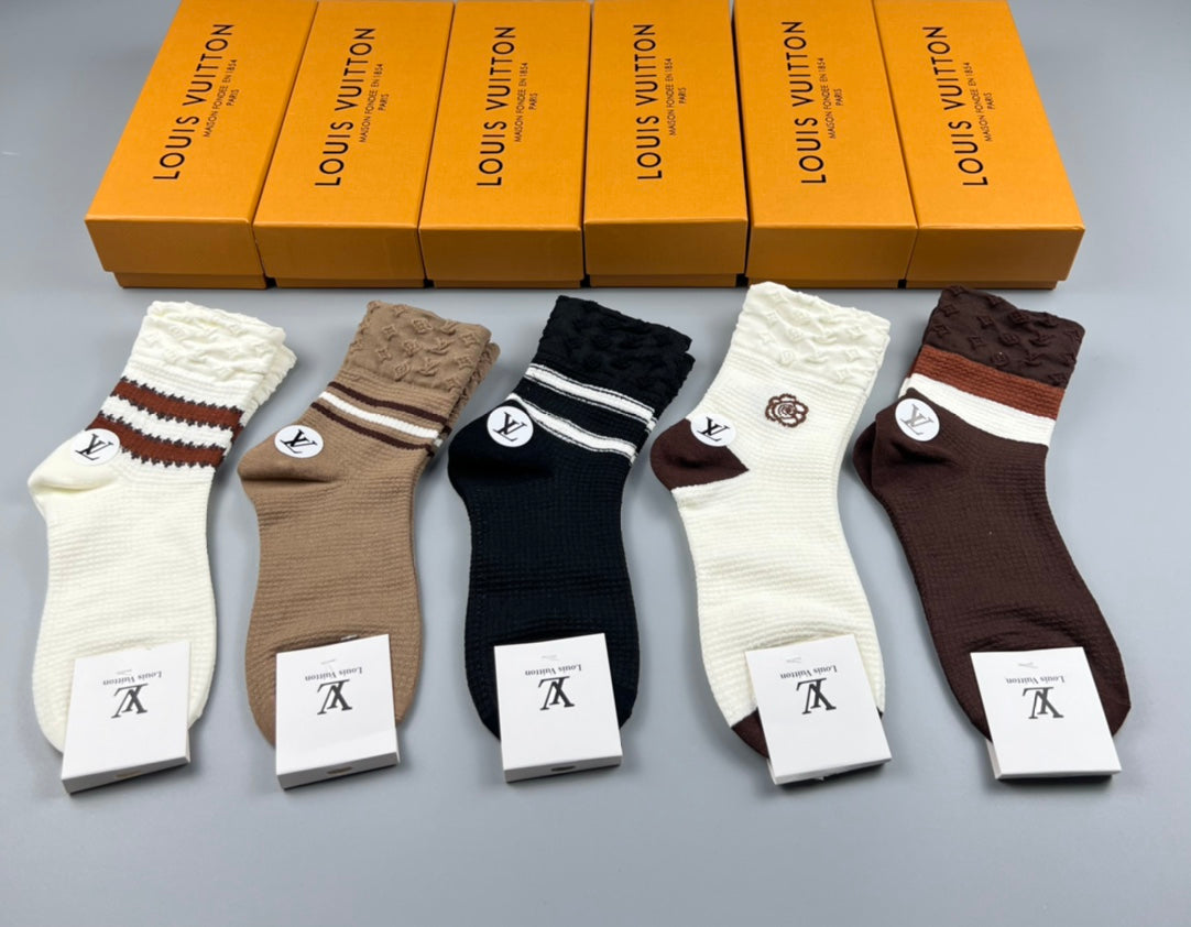 Louis Vuitton Low Socks 5 Pack