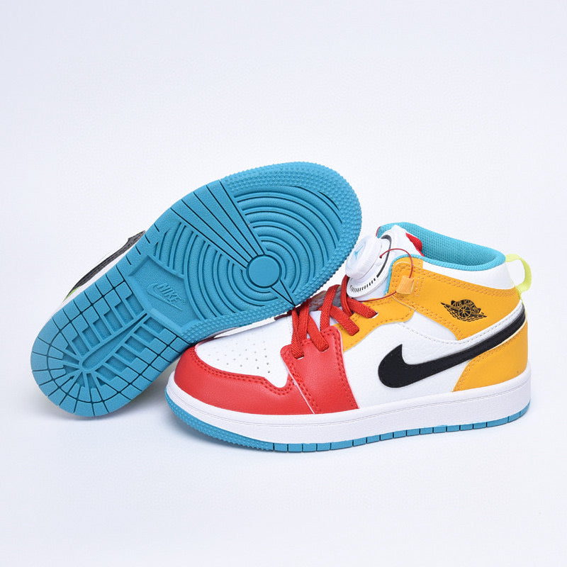 Kids Air Jordan 1 High  'White Yellow Red'