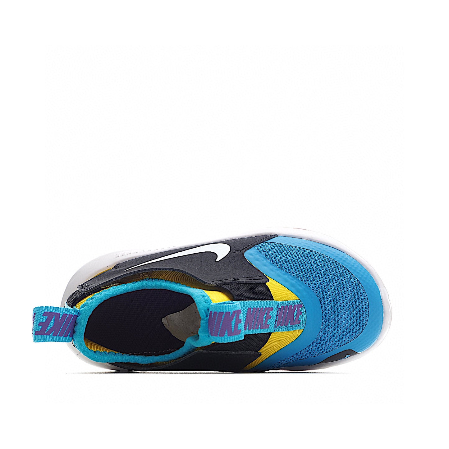 Kids Nike Flex Runner Toddler Black White Blue-Yellow