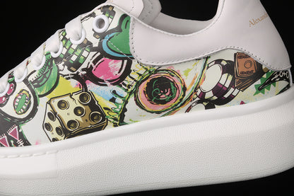 Alexander McQueen Sole White-Graffiti Multi-Color