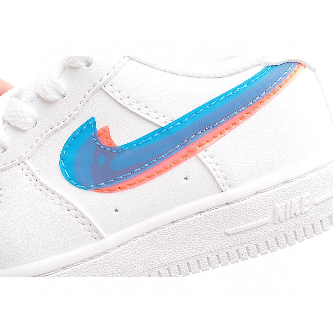 Kids Nike Air Force One White Blue Orange