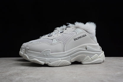 Balenciaga Triple S 'Faux Fur-Grey'