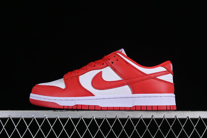 SB Dunk Low White/University-Red