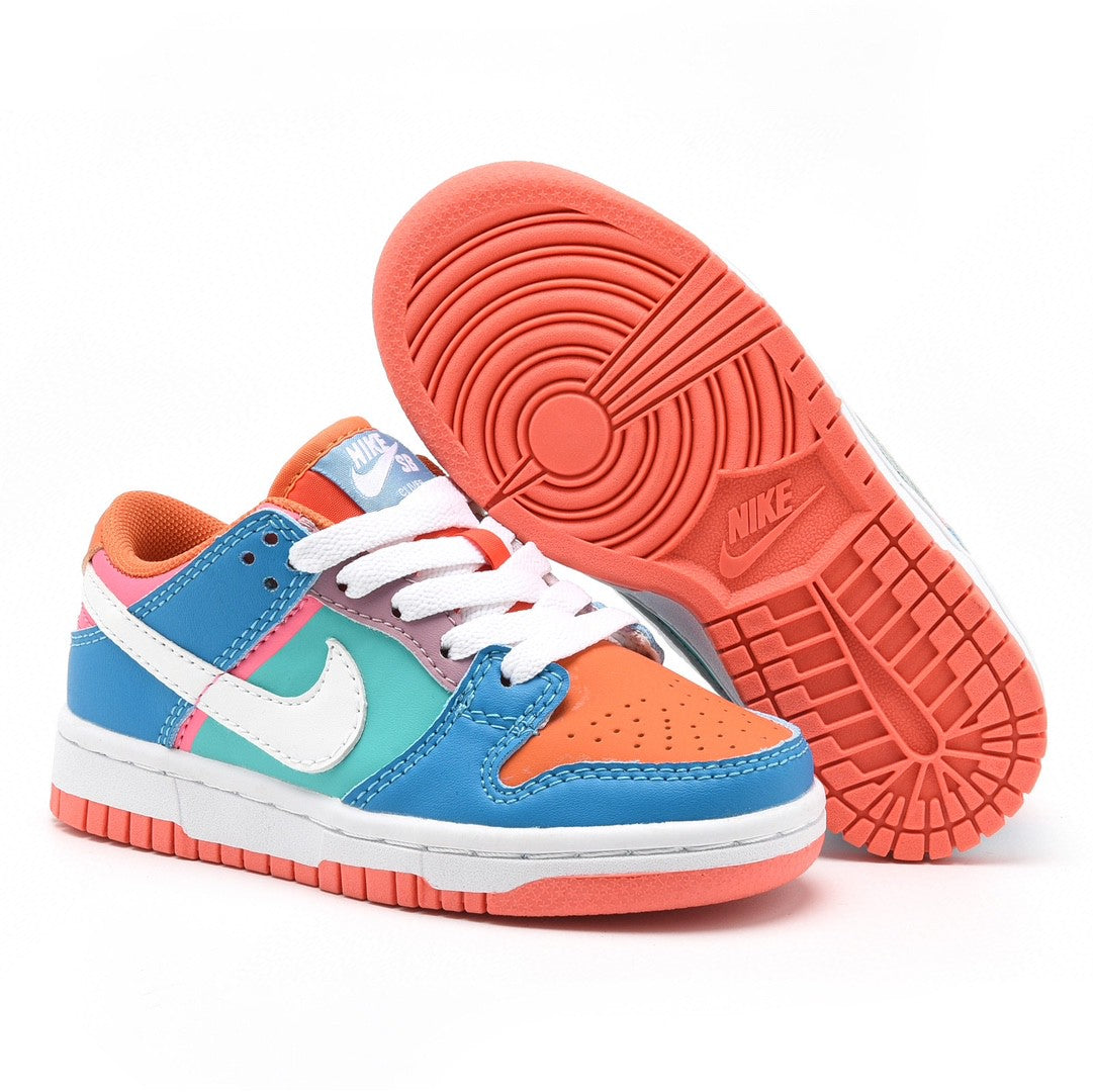 Kids Nike Dunk Low Orange Multi- Color