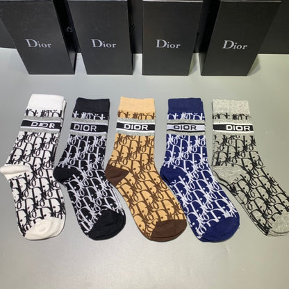 Christian Dior High Socks 5 Pack